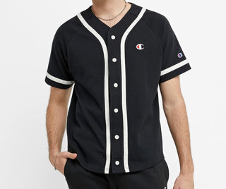 CHAMPION The Champion Branded Pinstripe Baseball Jersey in White