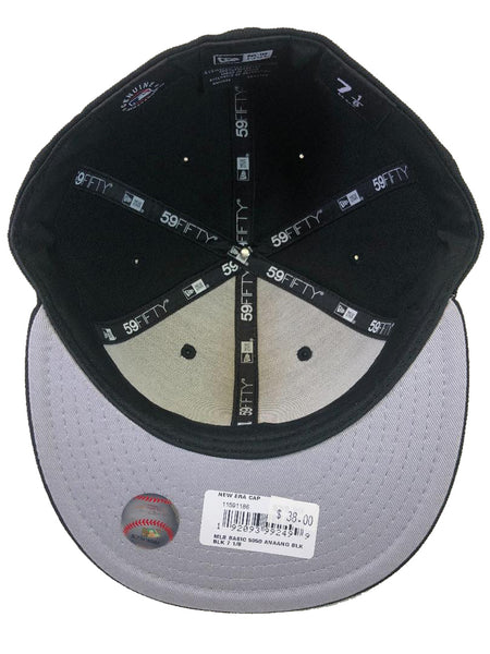 New Era Anaheim Angels 5950 Basic Black on Black Fitted Baseball Cap Hat