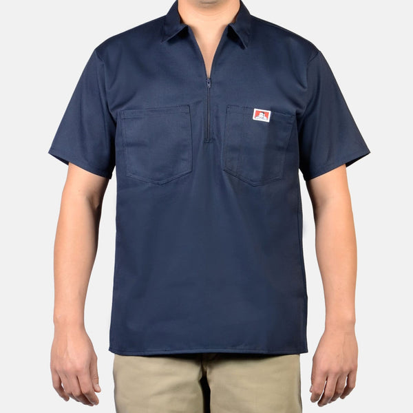 Ben Davis Workwear Half Zip Solid Navy Shirt