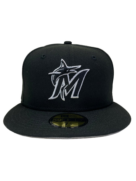 New Era Miami Marlins 5950 MLB League Basic Black Fitted Baseball Cap Hat