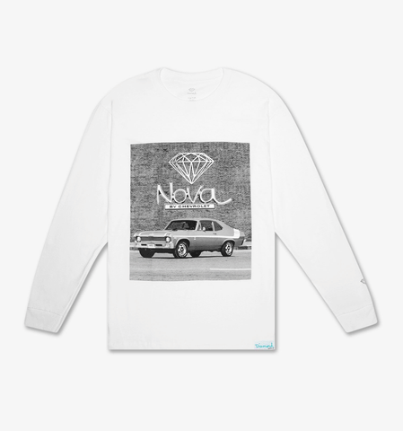Diamond Supply Co x Chevrolet Nova White Long Sleeve T-Shirt