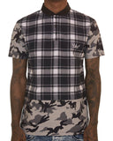The Hideout Clothing Plaid Camouflage Navy T-Shirt