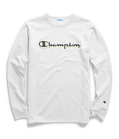 Champion Script White Long Sleeve Shirt